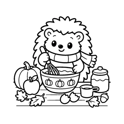 Lantern Lane Hedgehogs, coloring page 1 of 40