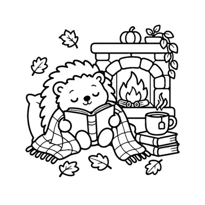 Lantern Lane Hedgehogs, coloring page 2 of 40