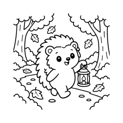 Lantern Lane Hedgehogs, coloring page 3 of 40