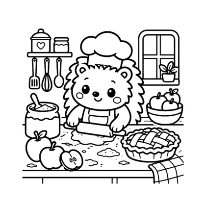 Lantern Lane Hedgehogs, coloring page 4 of 40